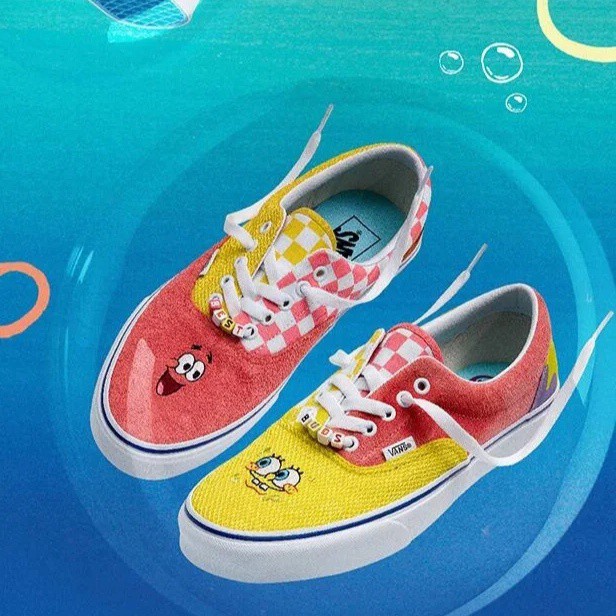 4colors SPONGEBOB X VAN ERA Spongebob Co-branded Van Canvas Sneakers Summer New Sneakers