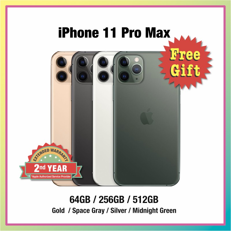 Ready Stock Apple Iphone 11 Pro Max 64gb 256gb 512gb Gold Silver Space Grey Green Apple Malaysia Warranty Shopee Malaysia