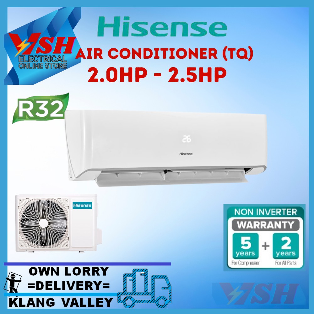 Hisense R32 Standard Non Inverter Ionizer Air Conditioner Penghawa Dingin Tq 20hp An20tqg1 9560