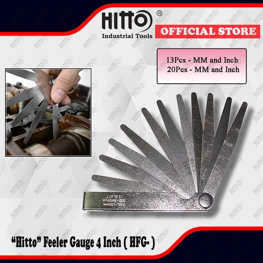 Hemore 14-Piece Blade Feeler Gauge Solid Foldable Stainless Steel Feeler Practical Blades 0.02-1mm Tool