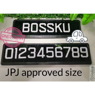 NUMBER PLATE KERETA 2D (TULISAN DALAM) CF2 FONT STANDARD SIZE JPJ 