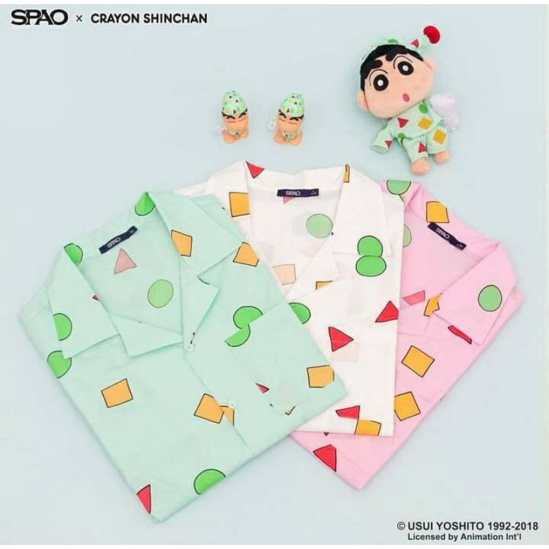 Spao X Crayon Shin Chan Pyjamas Sleeping Wear Unisex Set 