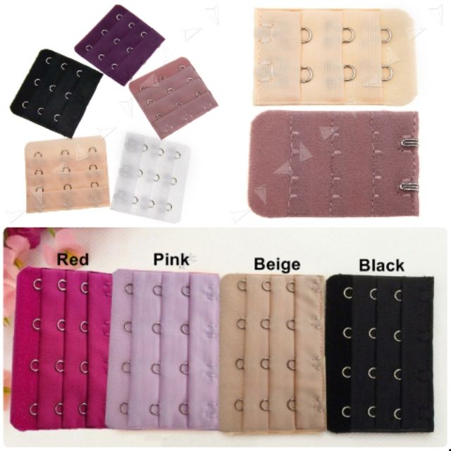 malaysia Ready stock bra extender 1 & 2 & 3 & 4 hook white black pink
