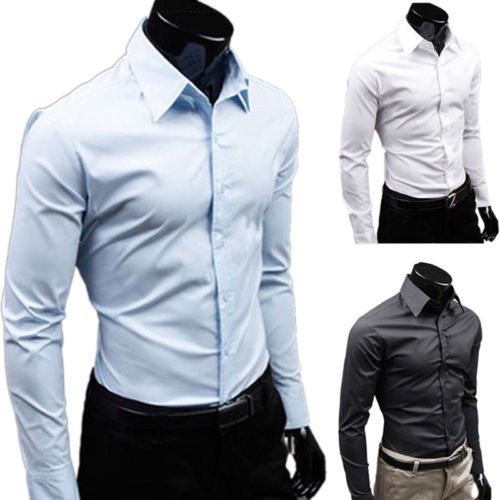 Stylish Mens Blouse Business T Shirt Fashion Luxury Slim Fit Casual Formal Top 