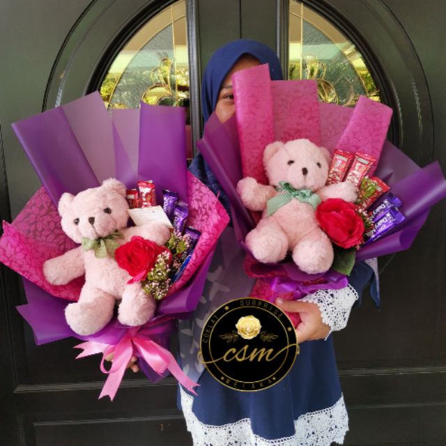 chocolate bouquet with teddy bear