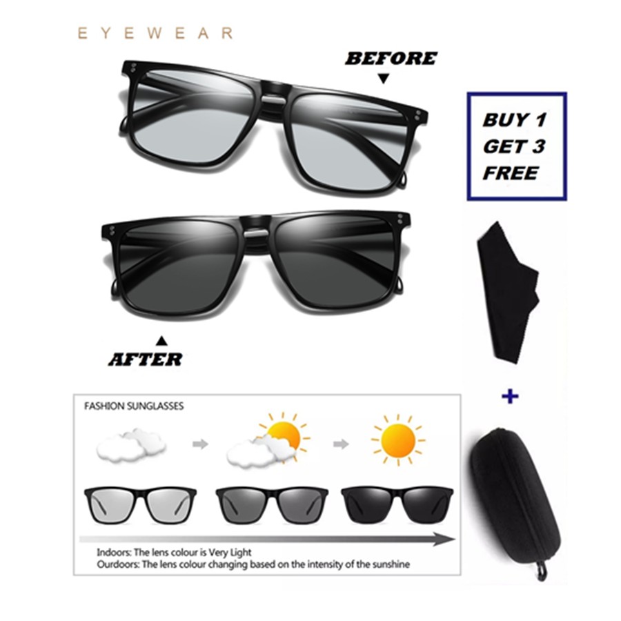 [LOCAL SELLER] Men Women Fashion Polarized Photochromic Sunglasses Auto ...