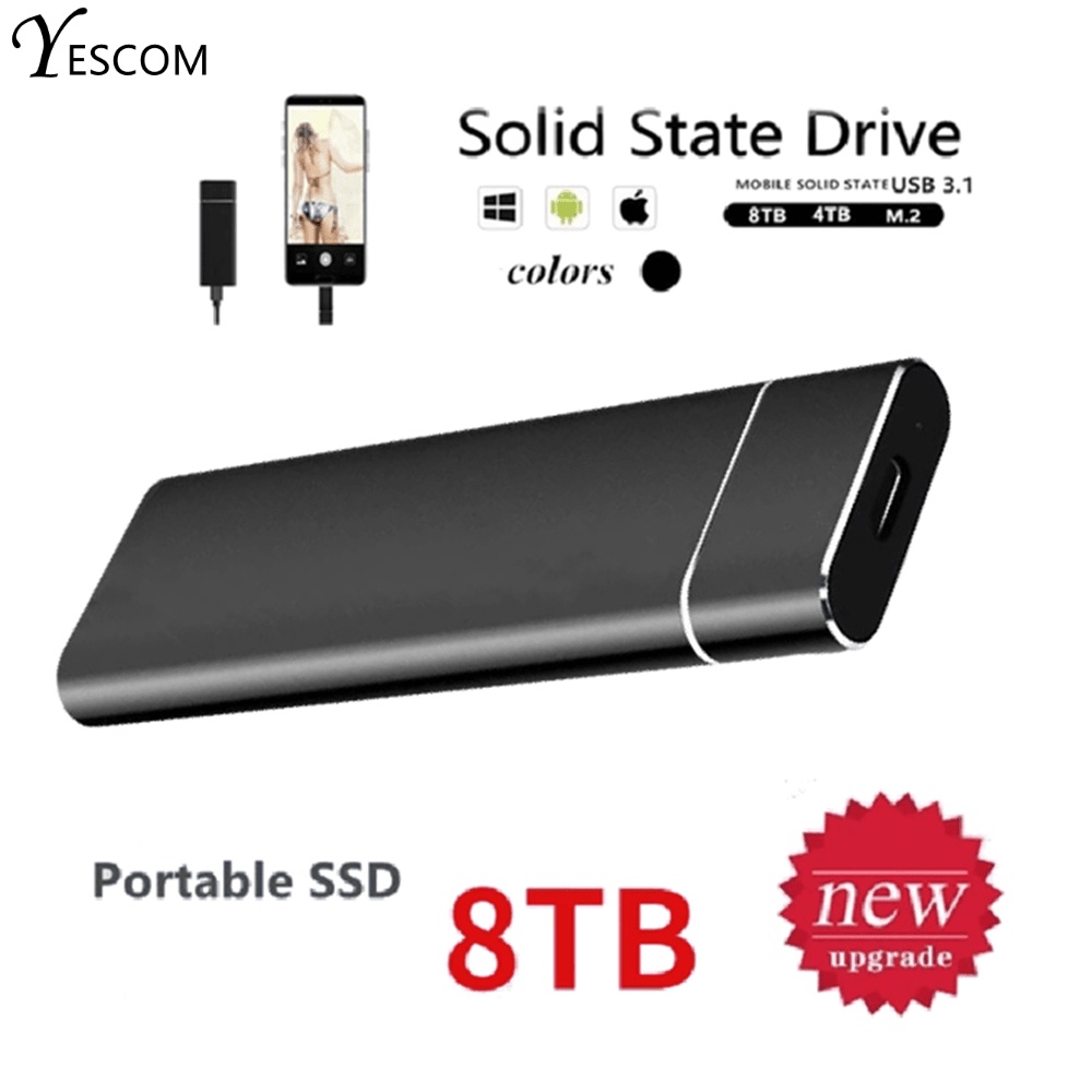 USB 3.1 8TB SSD External Moblie Hard Drive Portable High Speed Hard