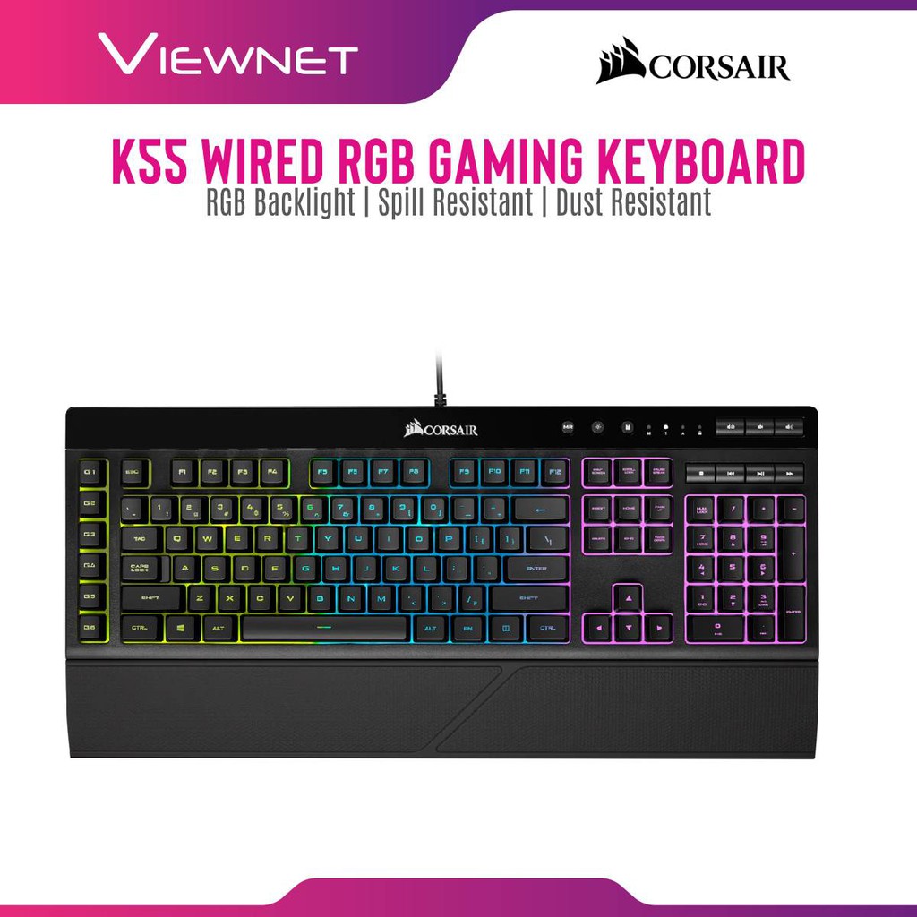 Corsair K55 RGB Gaming Keyboard (CH9206015NA) Detachable Wrist Rest
