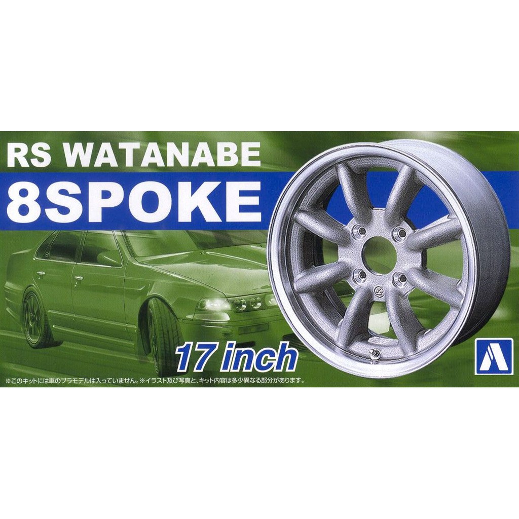 Aoshima Tuned Parts 1/24 RS Watanabe 8spoke 16inch Tire & Wheel Set