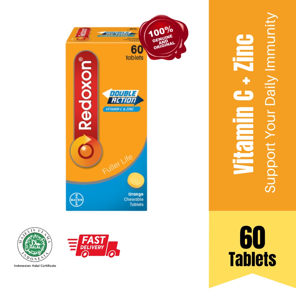 REDOXON Double Action Vitamin C & Zinc Chewable Tablets Support Immunity Shopee Malaysia