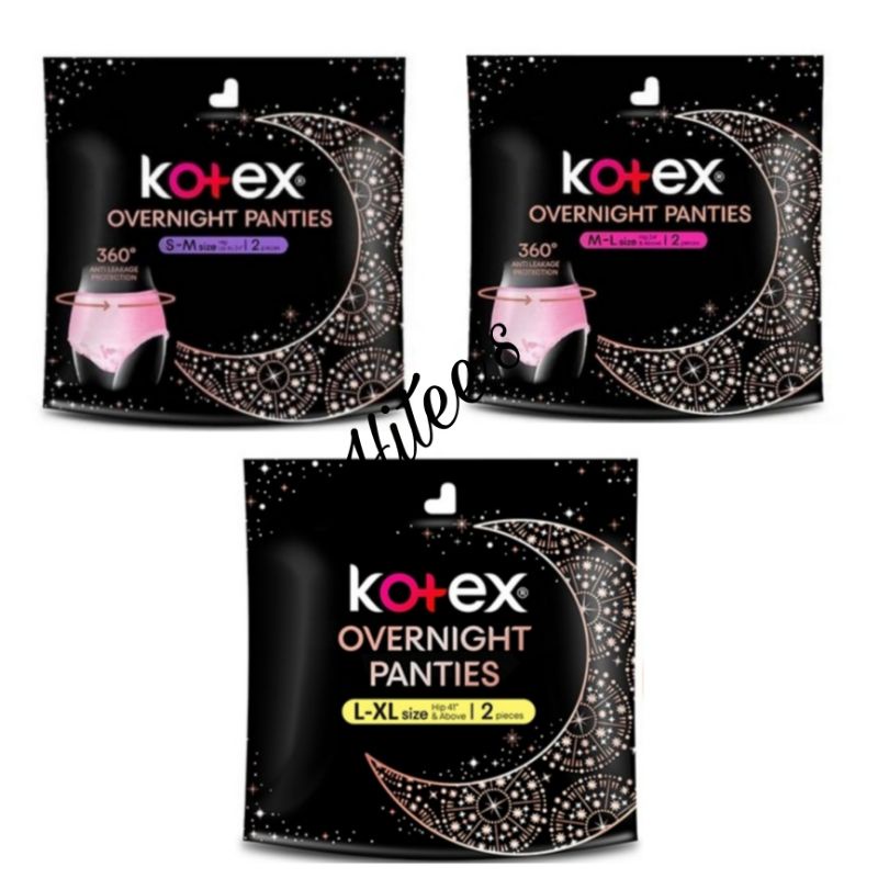 Kotex Overnight Panties 2pcs S M M L L Xl Sanitary Pad Disposable Tuala Wanita Disposal