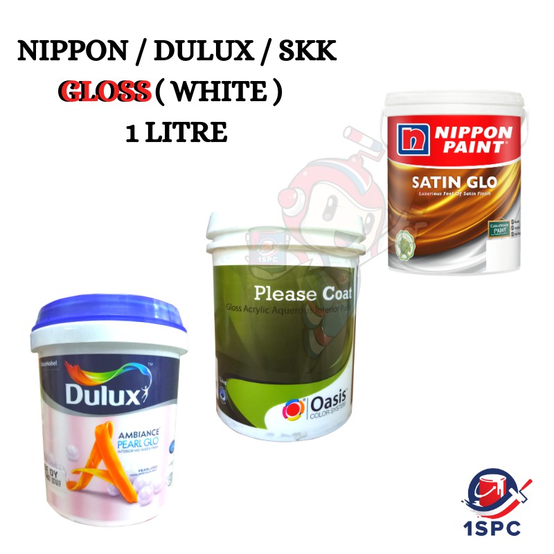 1 L Nippon Dulux Satin Skk Pearl Glo Sheen White For Interior Indoor Paint Cat Kilat Dalaman Berkilat Shopee Malaysia