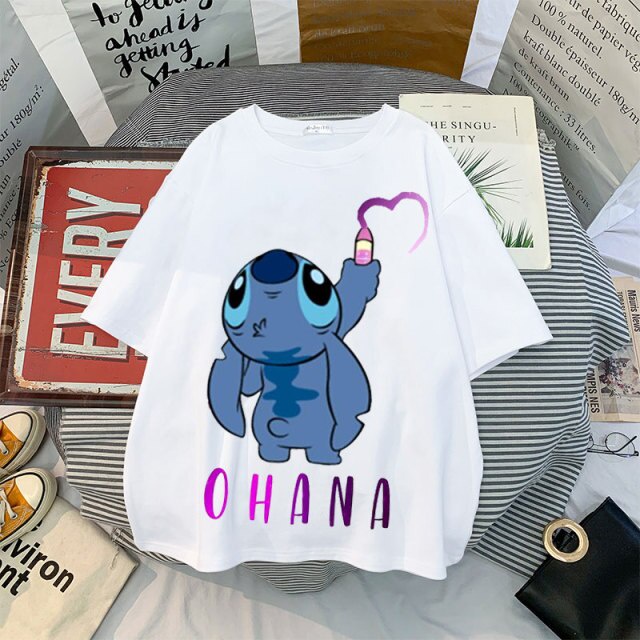 Disney New T-shirt Cartoon Stitch Women 
