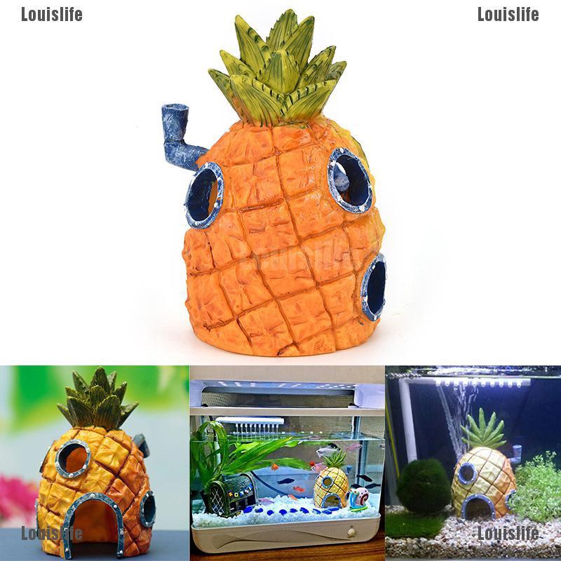 Prior Artificial Pineapple House Sponge Bob Fish Tank Ornament