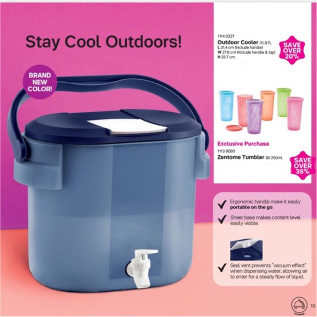 Tupperware Outdoor Cooler (1) 8.7L