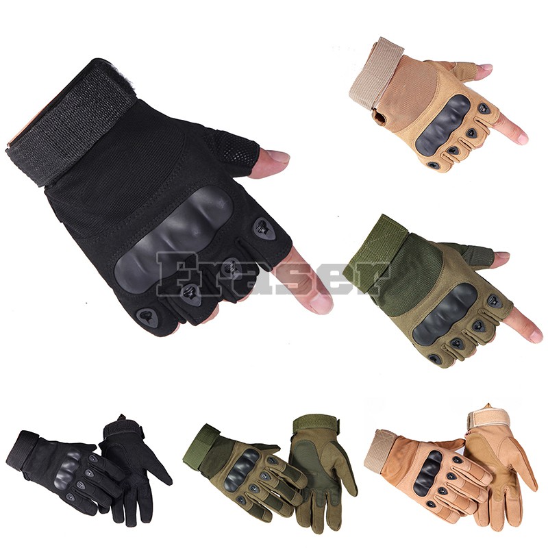 [Fraser Special]Army Tactical Fingerless Gloves Men Motorcycle Riding Gear Anti-Skid Half Finger Military Shooting Mittens Male SWAT Fighting Combat Glove