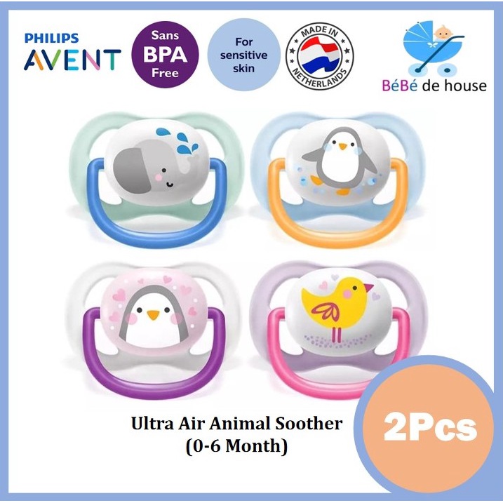 Avent Puting Ultra Air Animal Orthodontic Silicone Soother / Pacifier