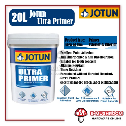 20L Jotun Paint Ultra Primer Wall Sealer / Undercoat Dinding | Shopee ...