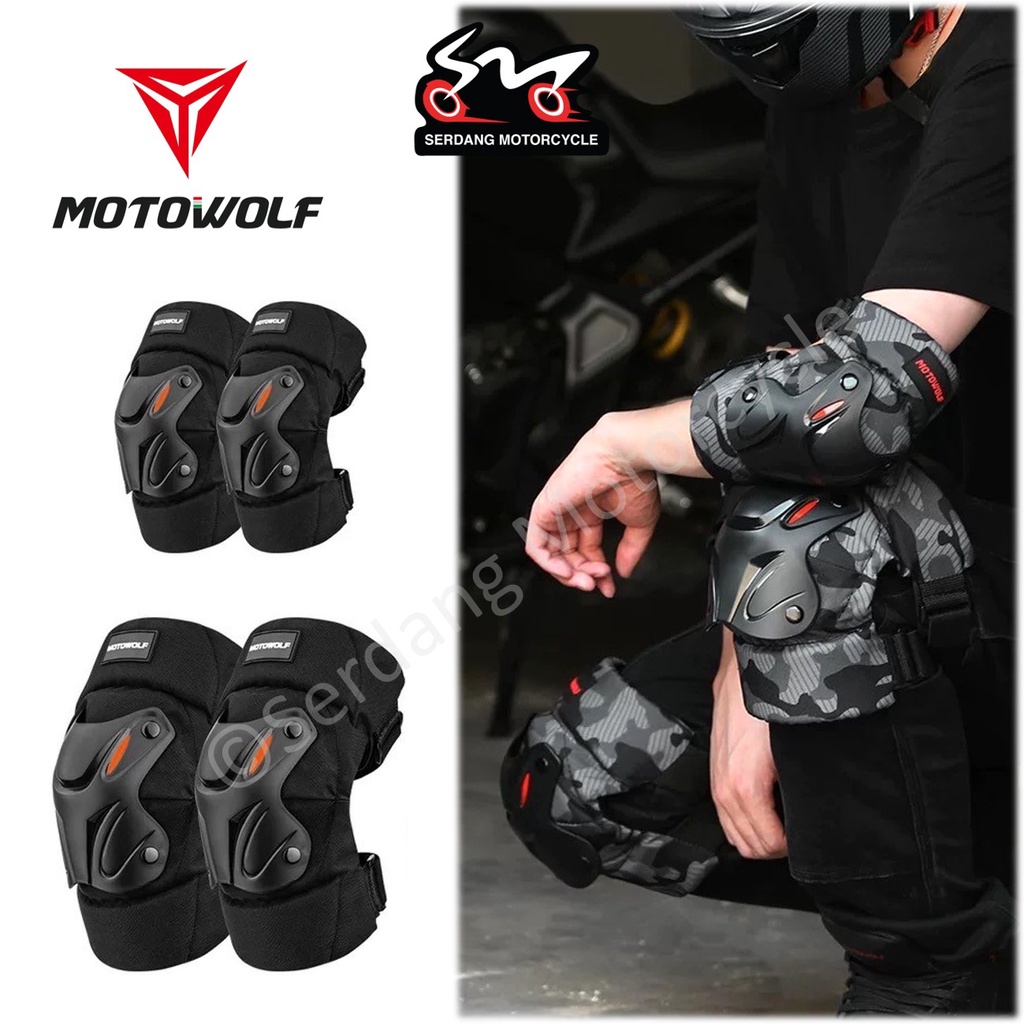 MOTOWOLF MDL1010 Knee Guard Elbow Protector Pads Armor Safety Gear Shield Pengawal Lutut Siku Arm Protector Rider