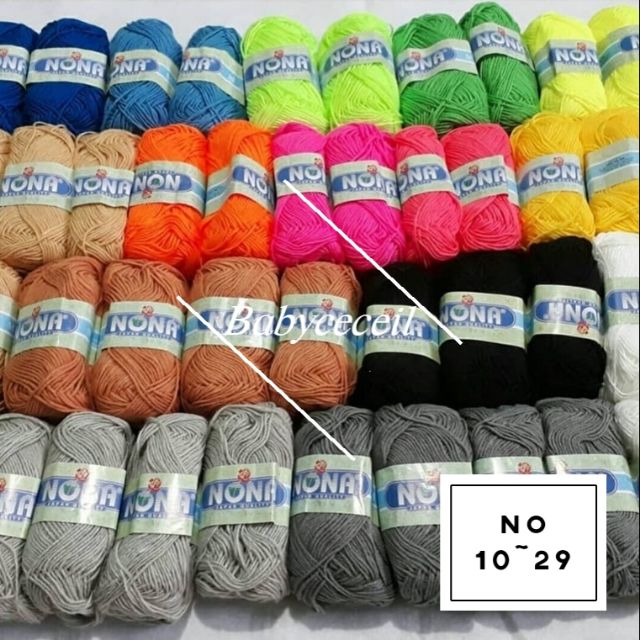 Nona knitting yarn 40g benang kait kasar 40g no10-29 ...