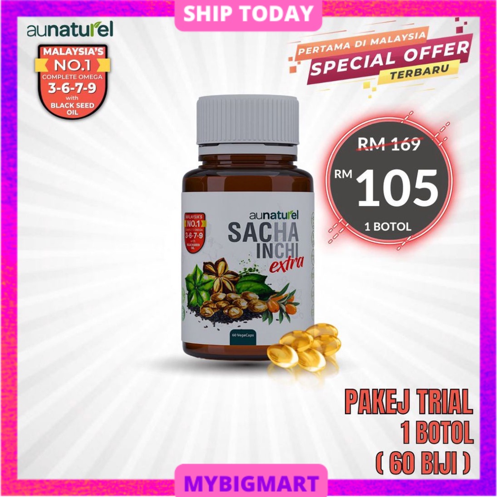 Minyak Sacha Inchi Aunaturel 100% Original Sacha Inchi Oil 60's Sacha ...