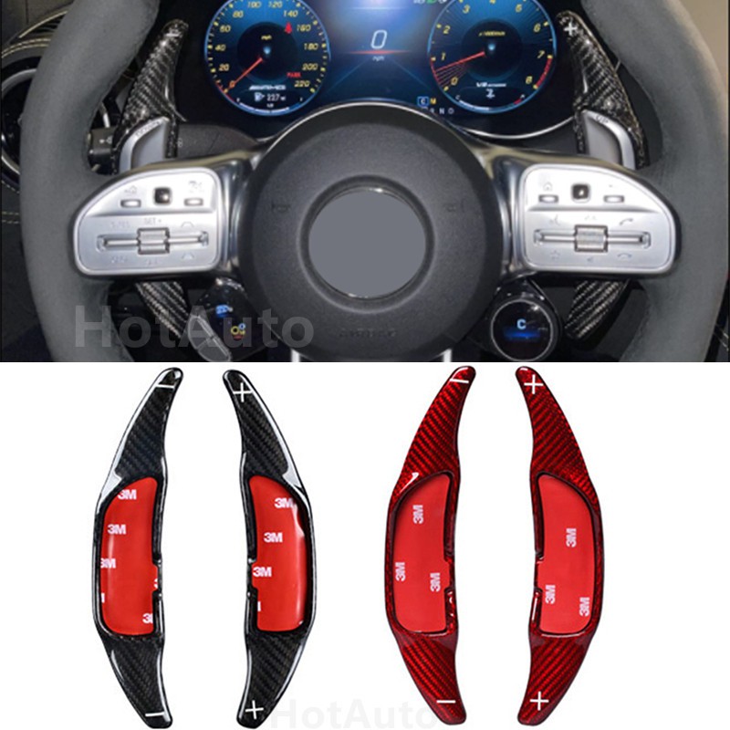 2/Set Red Steering Wheel Shift Paddles For Mercedes-Benz AMG W176 W204 S212 X156