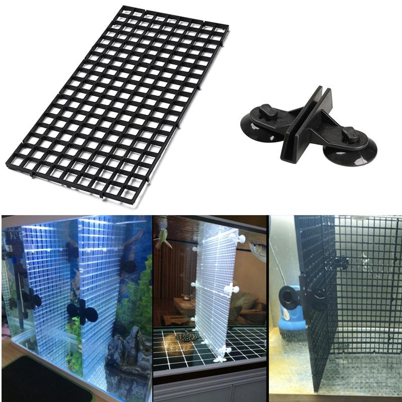 4pcs Plastic Aquarium Isolation Divider Filter Board Fish Tank Net