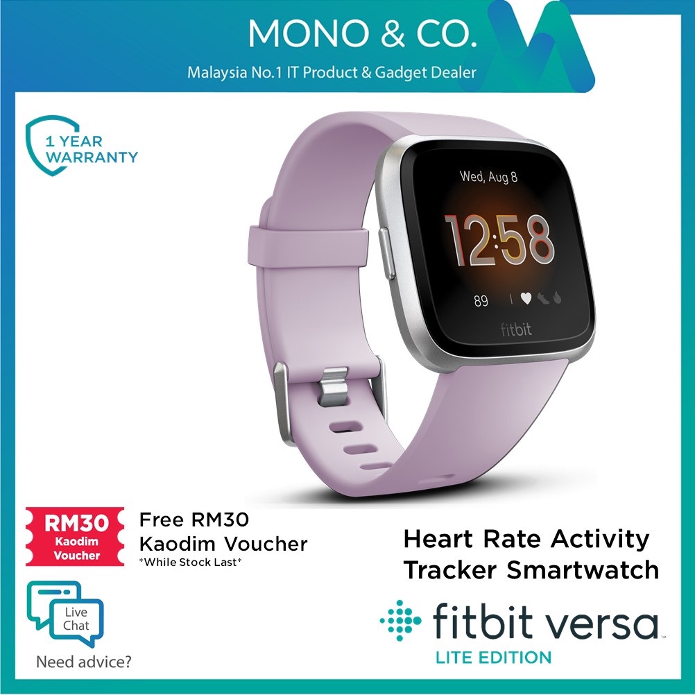 fitbit versa lite edition smartwatch with fitness voucher