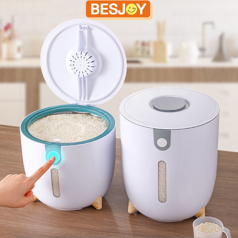 MoistureProof Sealed Plastic Rice Storage Container Rice Dispenser
