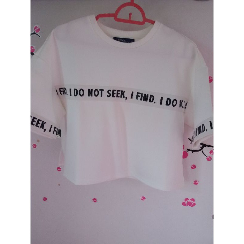 Kitschen Do Not Seek Crop Top White Shopee Malaysia