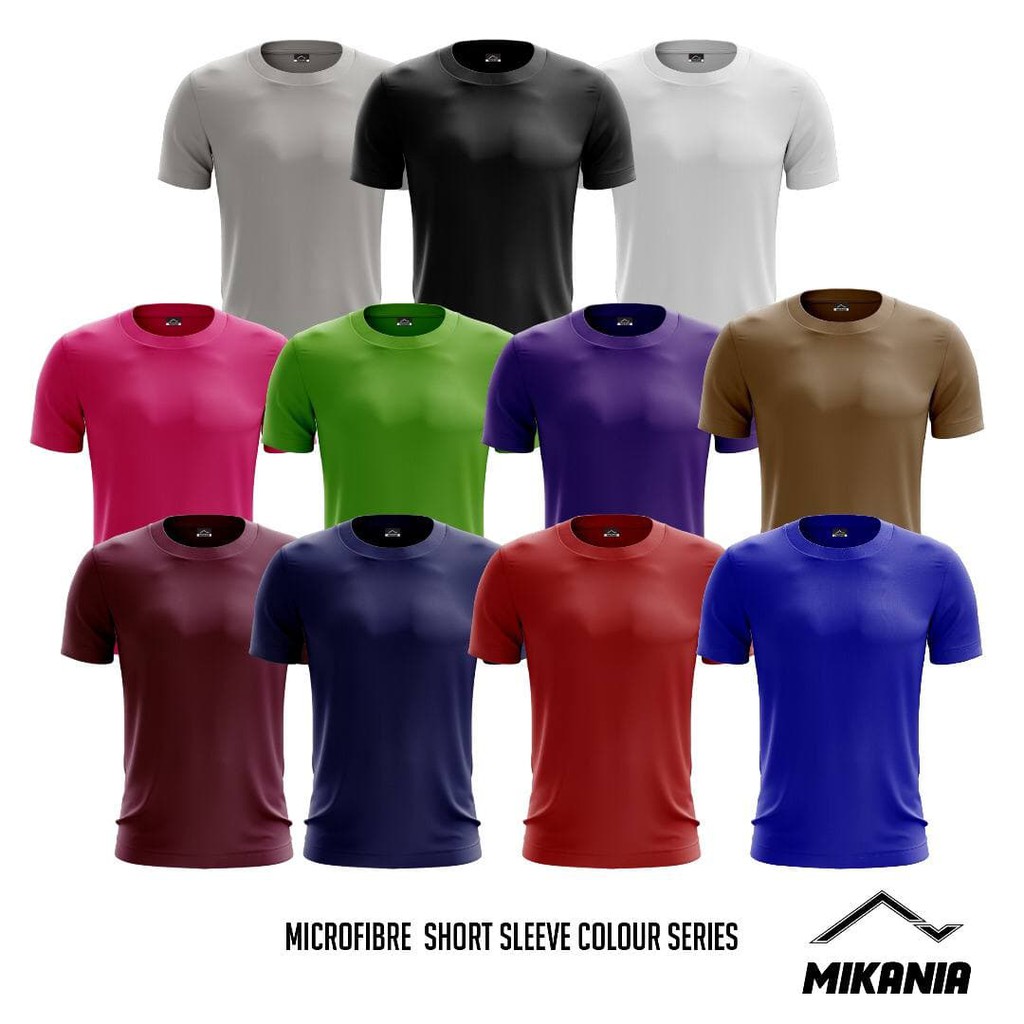 MIKANIA Microfiber Jersey Plain TShirt Assorted Color Jersi Tshirt