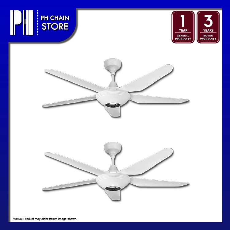 Twin Pack Deka X7n 56 5 Blades White Ceiling Fan With 4 Speeds Remote Control