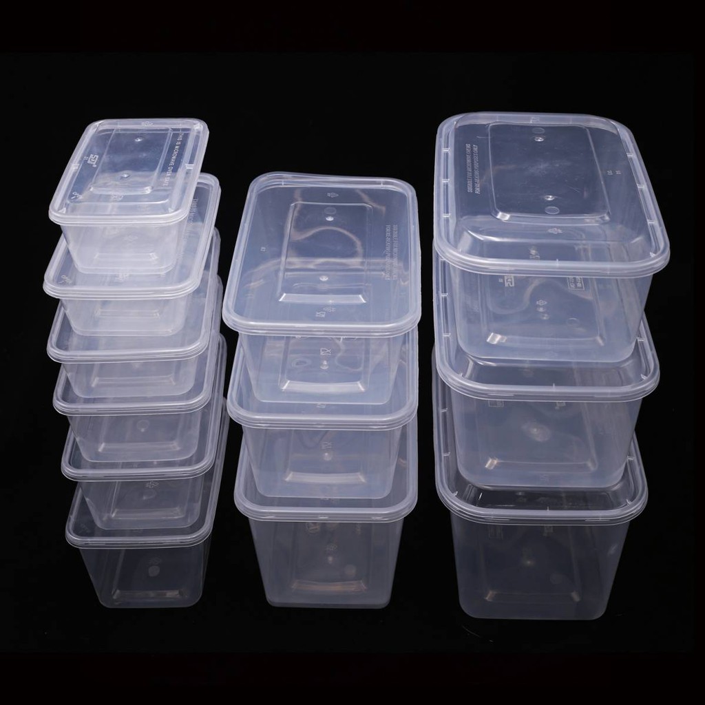 一次性餐盒 一次性碗 500ml一次性打包盒一次性塑料盒快餐盒外卖透明饭盒米饭盒 Shopee Malaysia