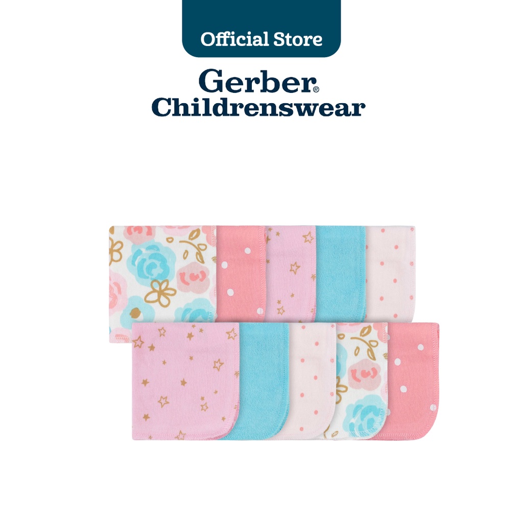 Gerber Girls Princess Washcloths (10 Packs) Shopee Malaysia