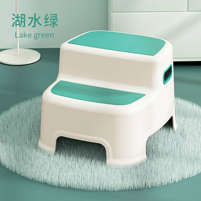 Kitchen and Toilet Potty Training BlueSnail Double up Step Stool for Kids Blue Anti-Slip Sturdy Toddler Two Step Stool for Bathroom 