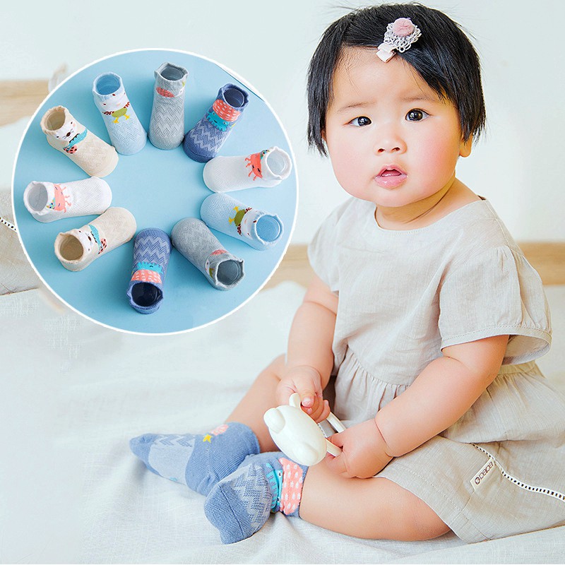 6 Pairs Toddler Infant Baby Boys Girls Socks Cotton Contrast Color Warm Crew Socks