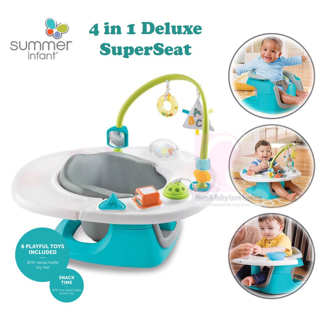 Summer Infant Deluxe 4 in 1 SuperSeat / Feeding Booster Seat (Teal