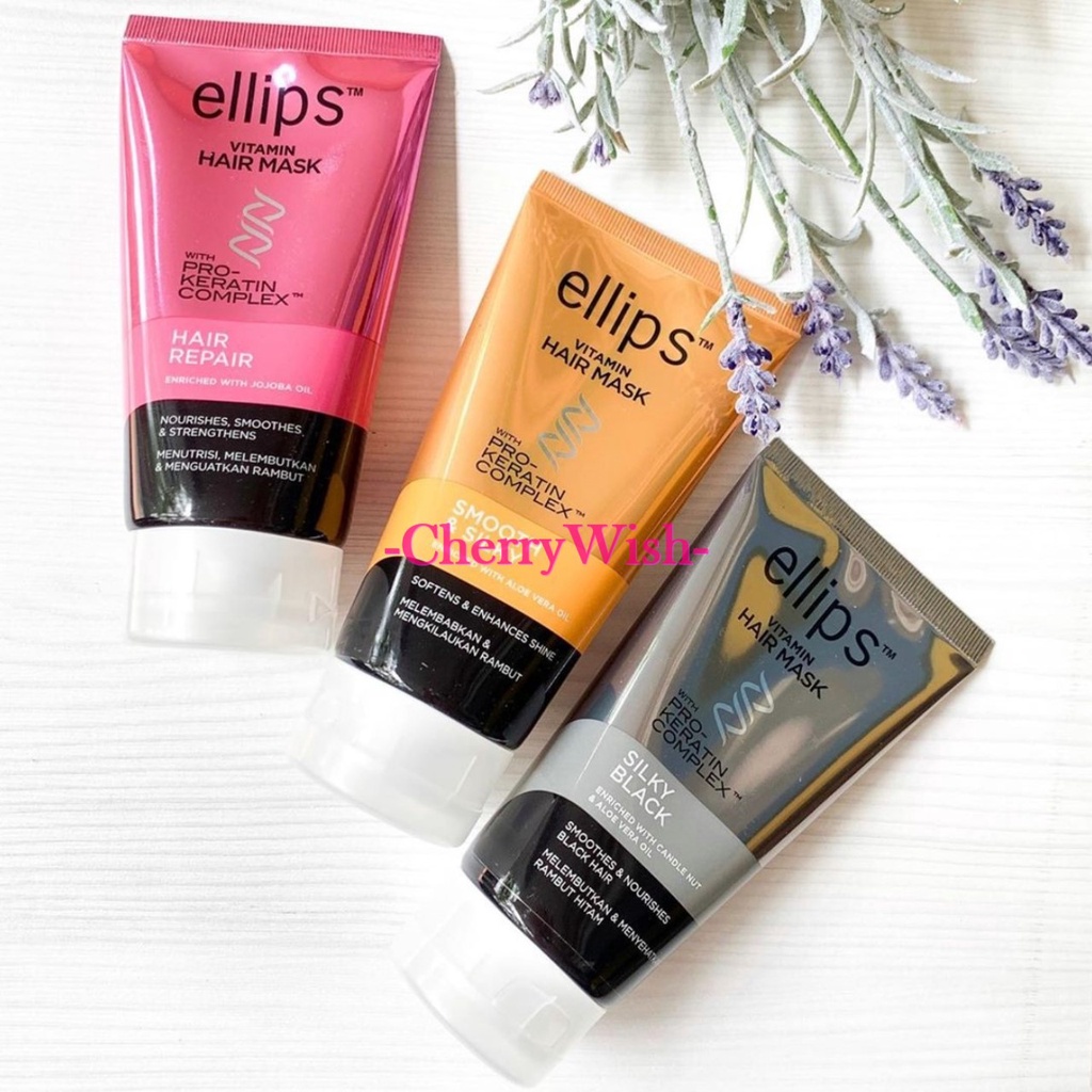 120g Ellips Vitamin Hair Mask with PROKERATIN COMPLEX Smooth Silky / Silky Black / Hair Repair