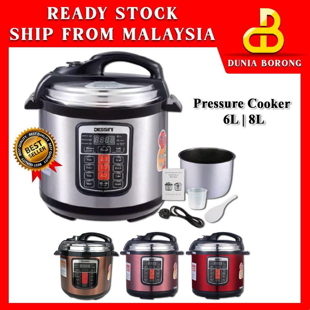 [READY STOCK] 6L/8L Pressure Cooker Dessini 10in1