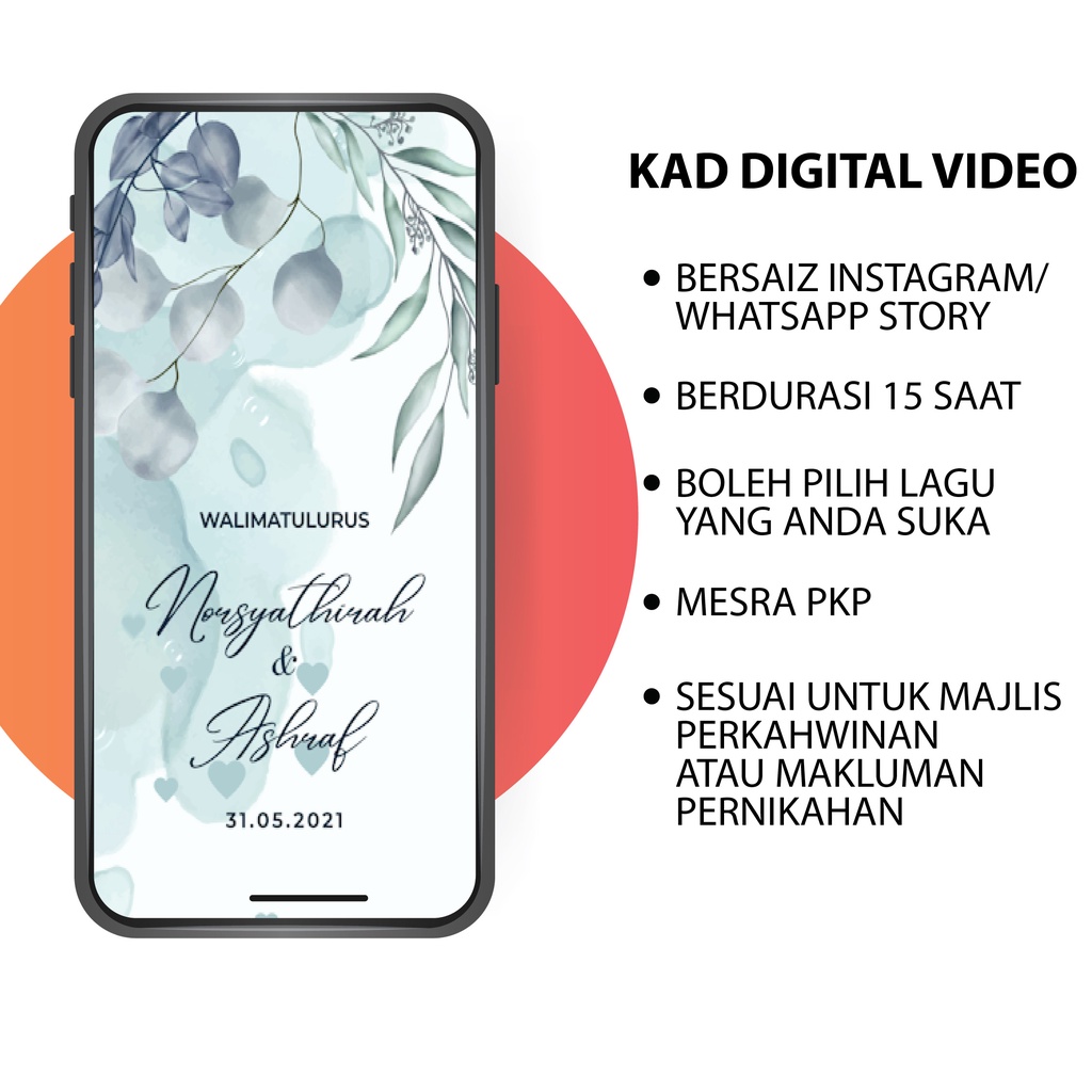 Buy Kad Kahwin Video Kad Digital Video Video Pemberitahuan Akad Nikah Mesra Pkp Ocean Blue Seetracker Malaysia