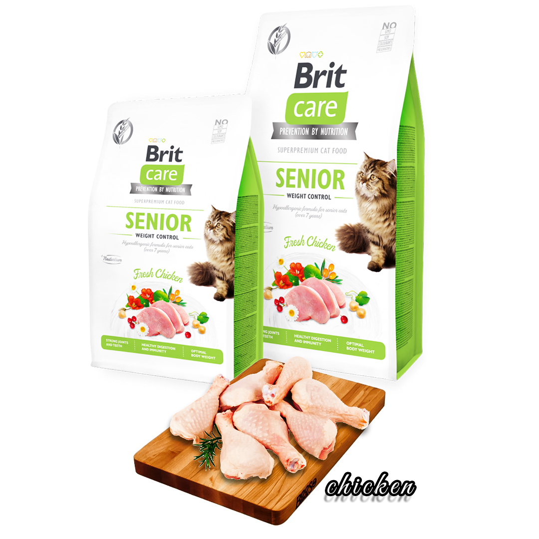 Brit Care Cat Grain Free Senior And Weight Control 7kg Dry Food Pet Food Cat Food Makanan Kucing Shopee Malaysia