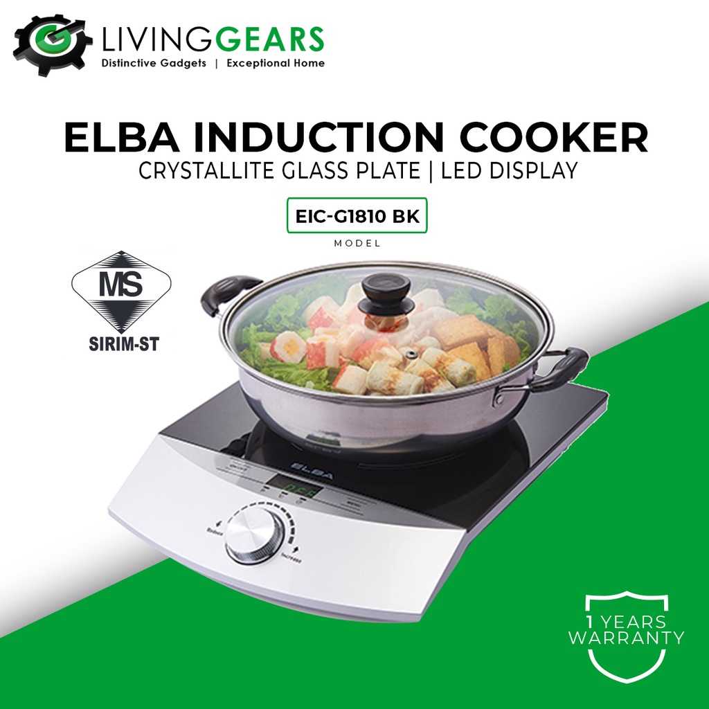 Elba Induction Cooker Crystallite Glass Plate LED Display [FOC Pot Elba Induction Cooker Crystallite Glass Plate LED Display [FOC Pot