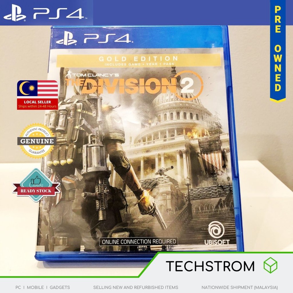 Ps4 The Division 2 Gold Edition Pre Owned Shopee Malaysia