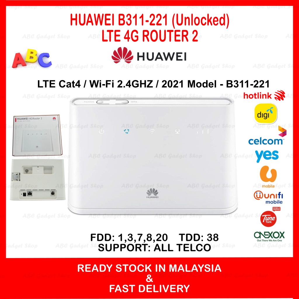 NEW HUAWEI B311221 4G ROUTER 2 UNLOCKED (2021 Model) LTE MODEM WIFI