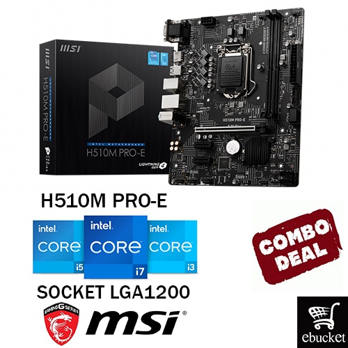 MSI H510M PROE INTEL H510 LGA1200 MOTHERBOARD + INTEL 11TH GEN CPU