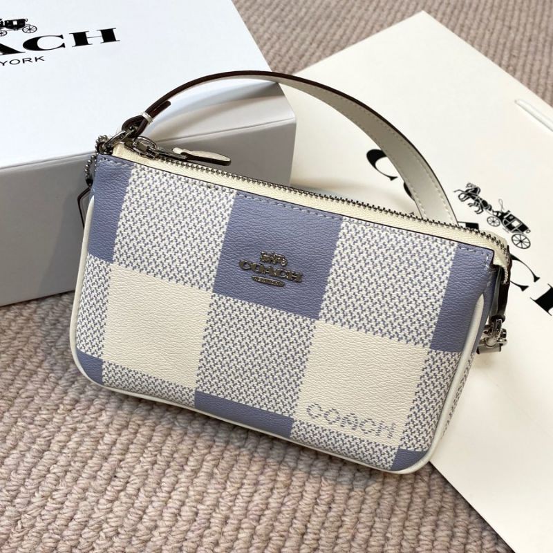 coach under arm bag machong blue white leather with box hotsale | Shopee  Malaysia