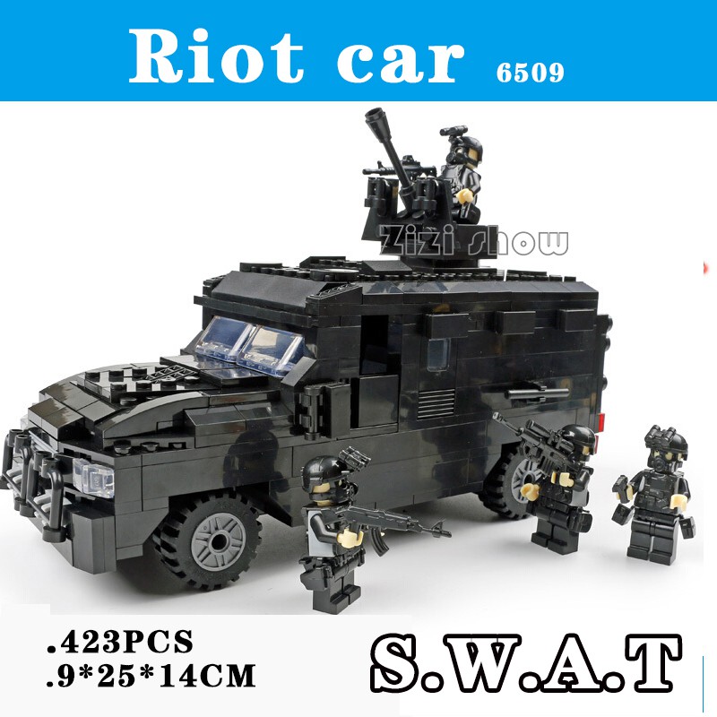 SWAT Tactical Patrol Car Building Block Set Patrol Car Model for Kids and Adults Army Compatible with Major Brand 206 Pieces Police