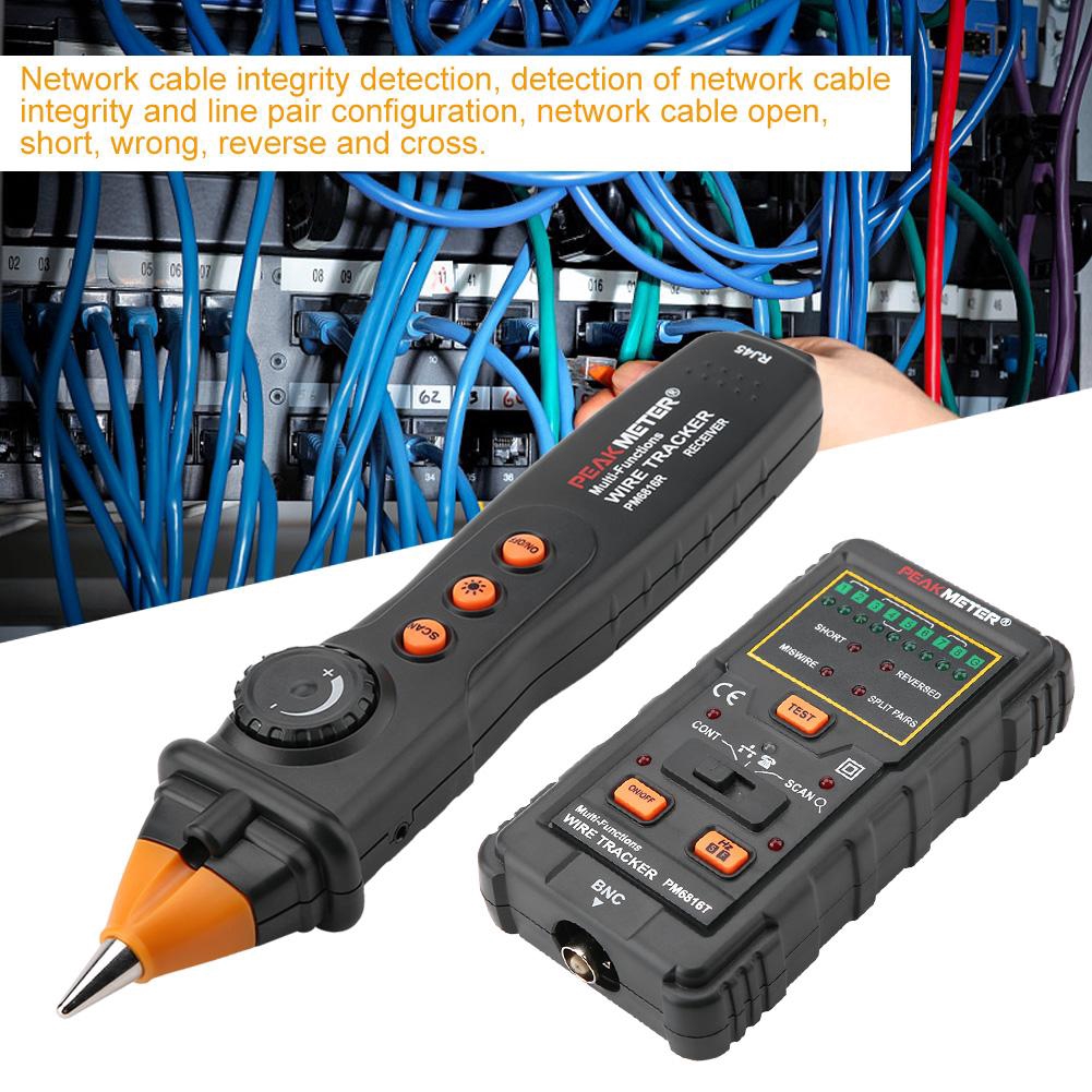 PEAKMETER PM6816 Schwarz Multifunktions-Netzwerkkabel Wire Tracker Line Finder RJ45 RJ11 
