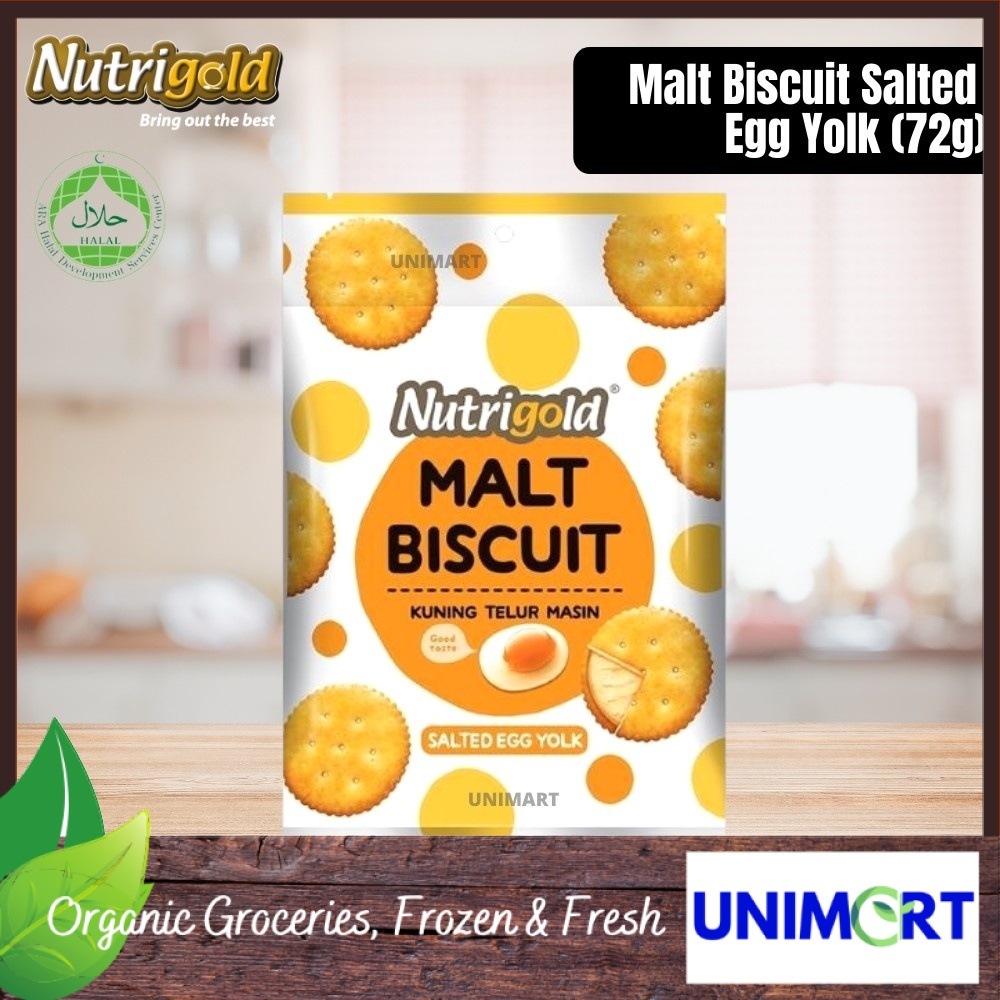 Halal Nutrigold Salted Egg Yolk Malt Biscuit 72g Snacks Food Makanan Ringan Biskut Minum Petang 零食 Shopee Malaysia