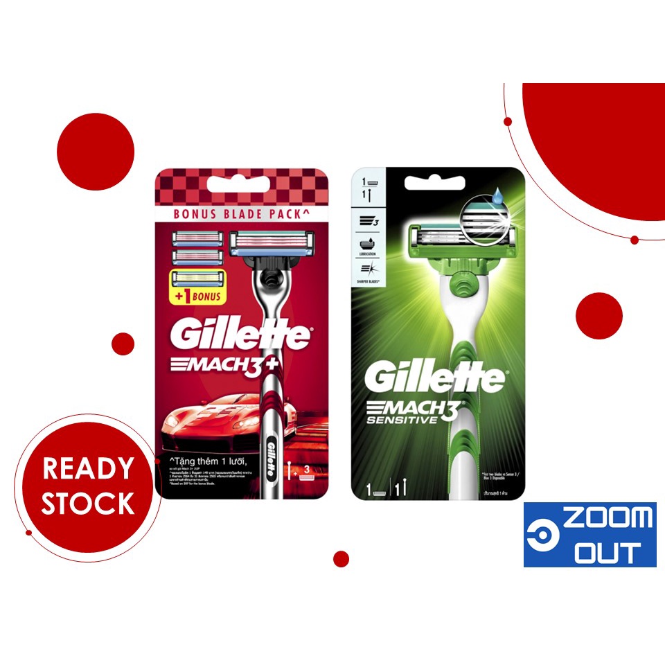 Gillette Razor Mach3+ (Red) | Mach 3 Sensitive (Green) | Shopee Malaysia